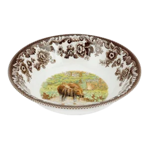 Spode Woodland Moose Ascot Cereal Bowl 8", Moose