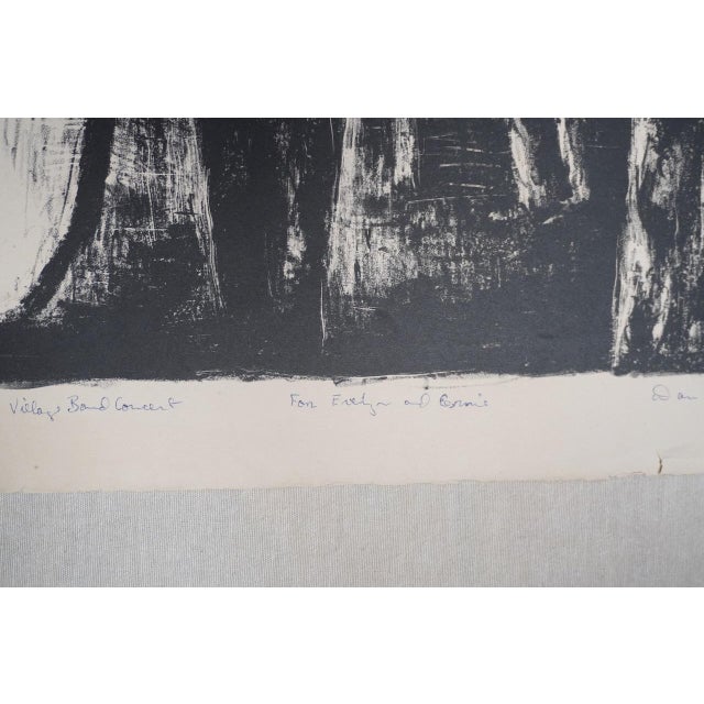 1950s Dan Lutz, Village Band Concert, Lithograph c.1957 For Sale - Image 5 of 8