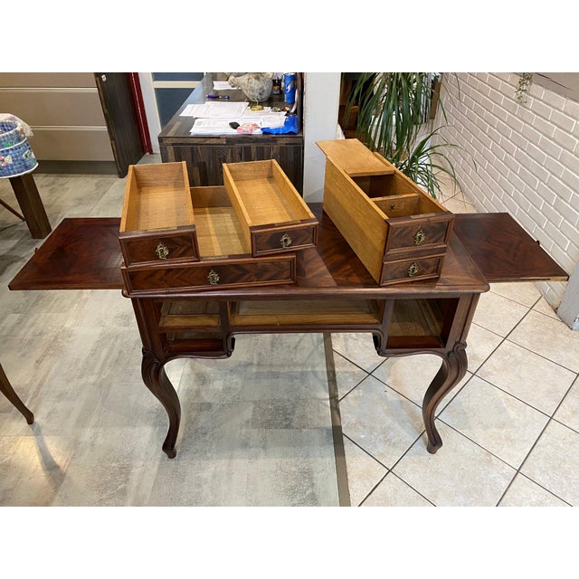Louis XV Style Desk with Drawers and Shelves, 1890s For Sale - Image 4 of 18