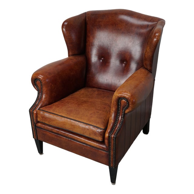 Vintage Dutch Club Chair in Cognac Leather, 1970s For Sale