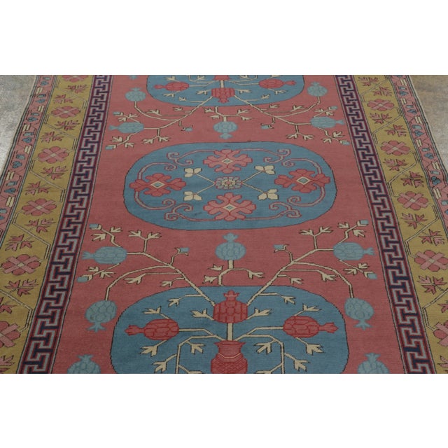 Textile Vintage Turkish Runner With Vase Vinery & Oval Medallions - Rug & Kilim For Sale - Image 7 of 9
