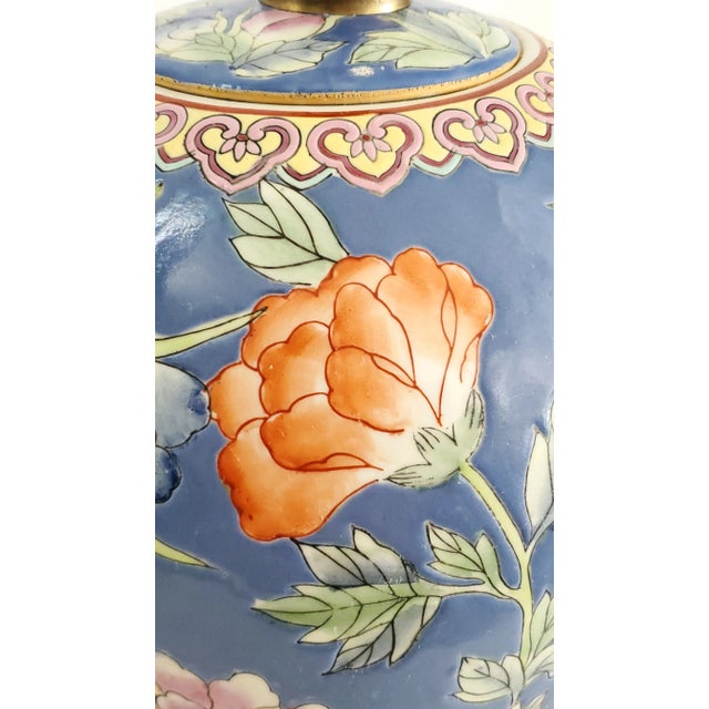 Blue Lamp Ginger Jar Restored For Sale - Image 8 of 13