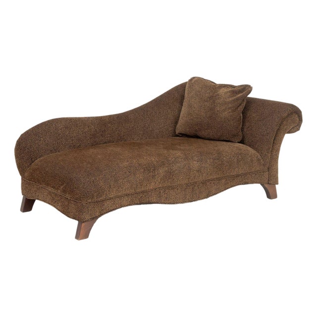Leopard Print Upholstered Chaise Longue For Sale