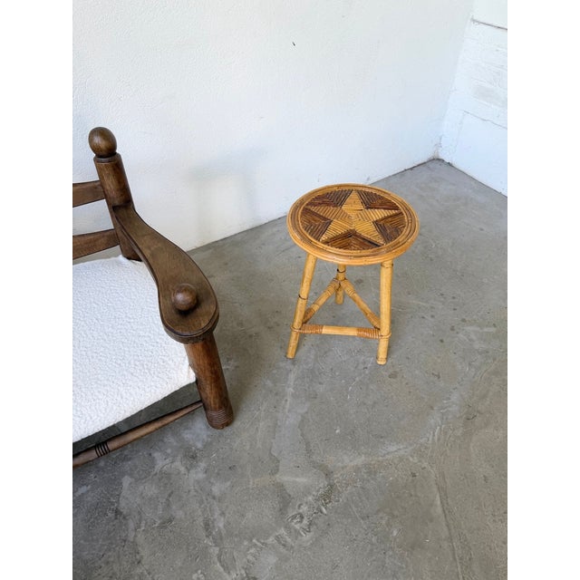 Star-Shaped Rattan Side Table, 1960s For Sale - Image 9 of 18