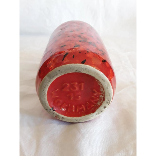 Vintage Orange Ceramic 231/15 Vase from Scheurich For Sale - Image 3 of 4