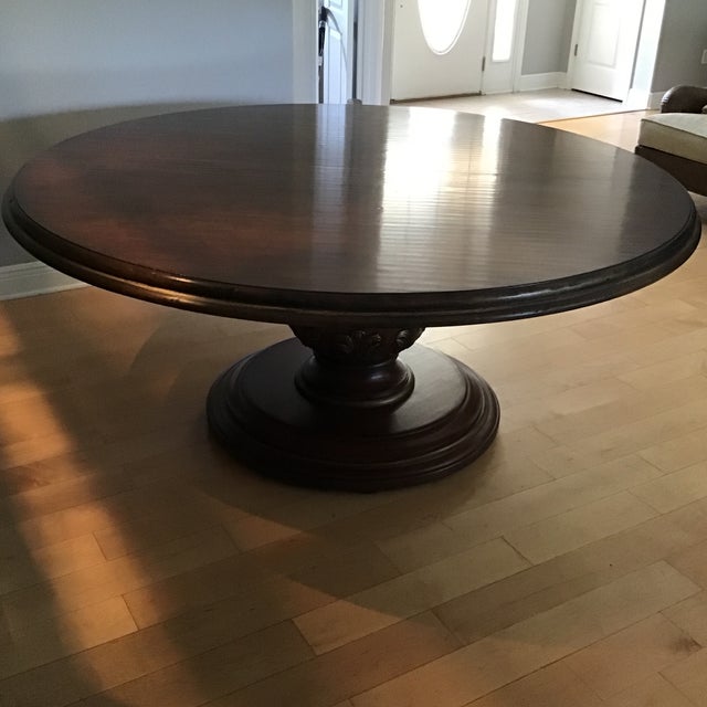 Drexel Heritage Mahogany Dining Table. Custom Gold Leafing on Edges