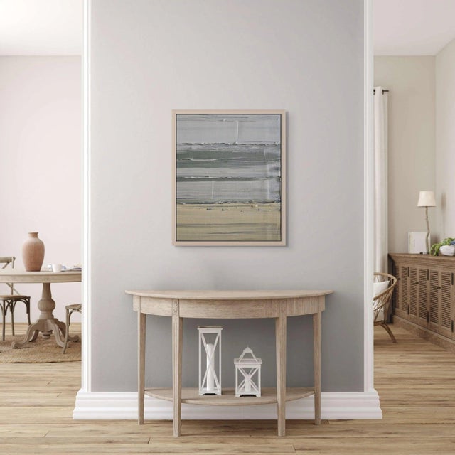 Mark Rothko Minimalist Seascape — Abstract Landscape Oil Painting | Natural Color Palette For Sale - Image 4 of 12