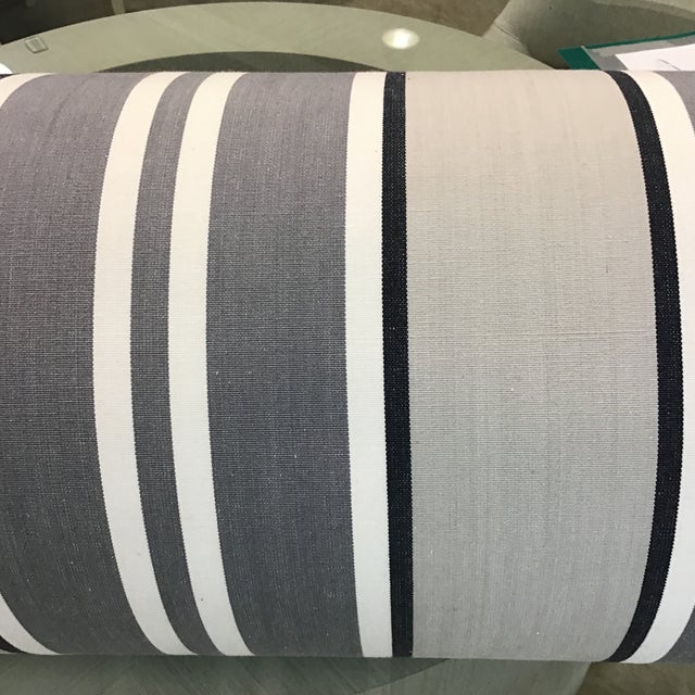 Stripped Grey Round Pillow Chairish