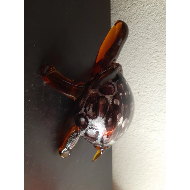 1980s 1980s Murano Italy Silver Aventurine Amber Art Glass Turtle Figurine For Sale - Image 5 of 10