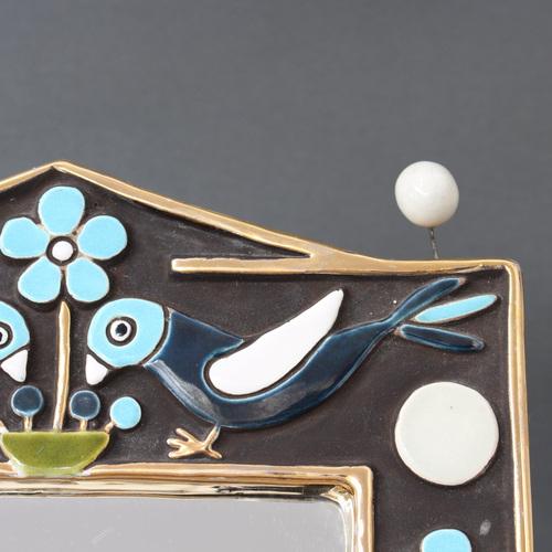 Vintage Ceramic Wall Mirror by Mithé Espelt, 1970s For Sale - Image 14 of 18
