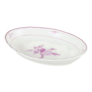 Oval Porcelain Bowl with Lilac Floral Motif from Meissen, Germany, 1930s For Sale