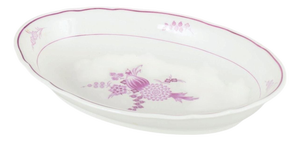 Oval Porcelain Bowl with Lilac Floral Motif from Meissen, Germany, 1930s