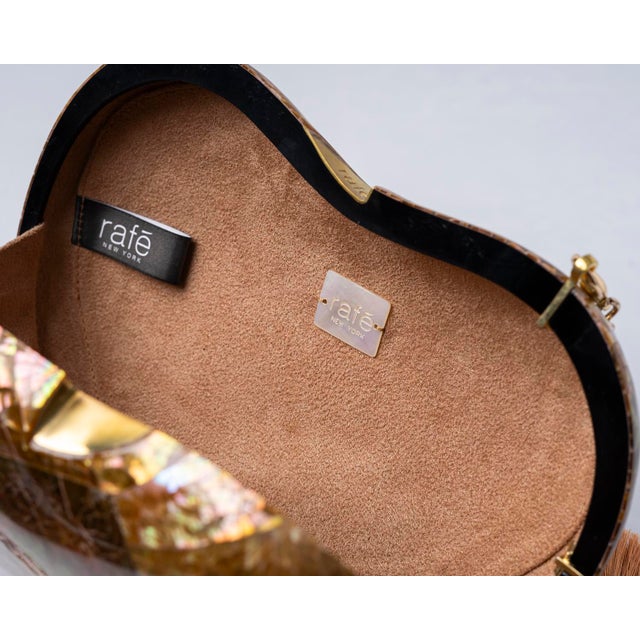 2020s Lucia Bean Minaudiere in Beige Shell Inlay For Sale - Image 5 of 6