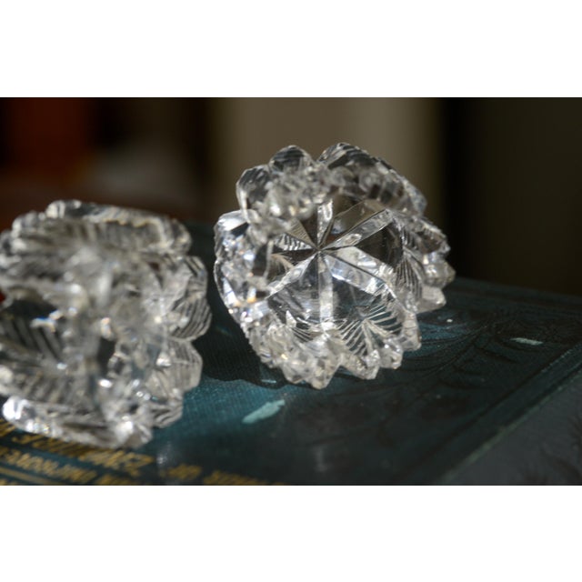 Transparent Antique Westmoreland Feather & Star Salt Cellars - Set of 2 For Sale - Image 8 of 10