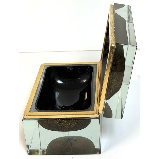 Signed Alessandro Mandruzzato for Design Guild Murano Sommerso Faceted Glass Box For Sale In West Palm - Image 6 of 18
