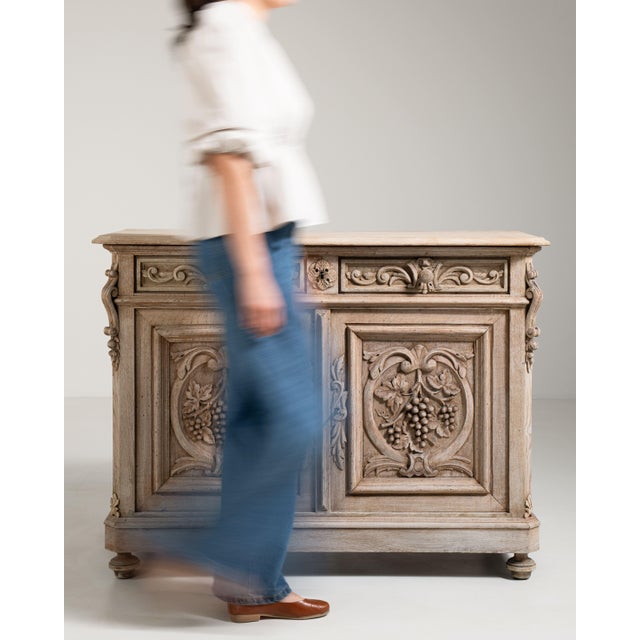 Traditional Oak Henri II Carved Buffet, Antique, France, 19th Century For Sale - Image 3 of 16