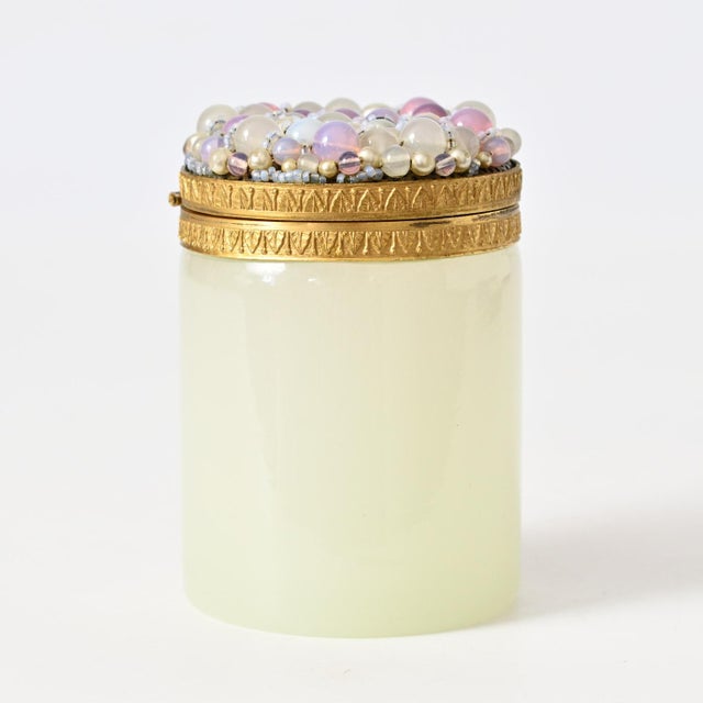 Metal Italian Opaline Celadon Glass Box by Vincenzo Nason, 1960s For Sale - Image 7 of 11
