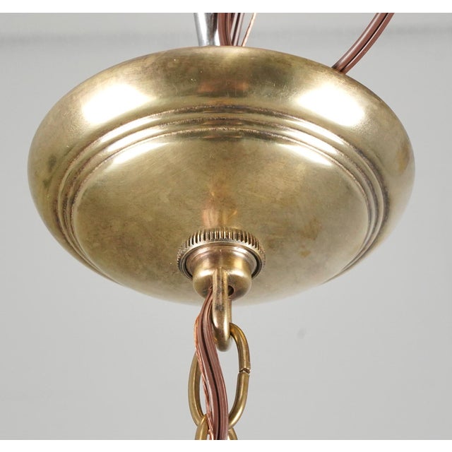 Antique 12.5 In. Clear Etched Crystal Bell Jar Pendant Light For Sale - Image 12 of 14