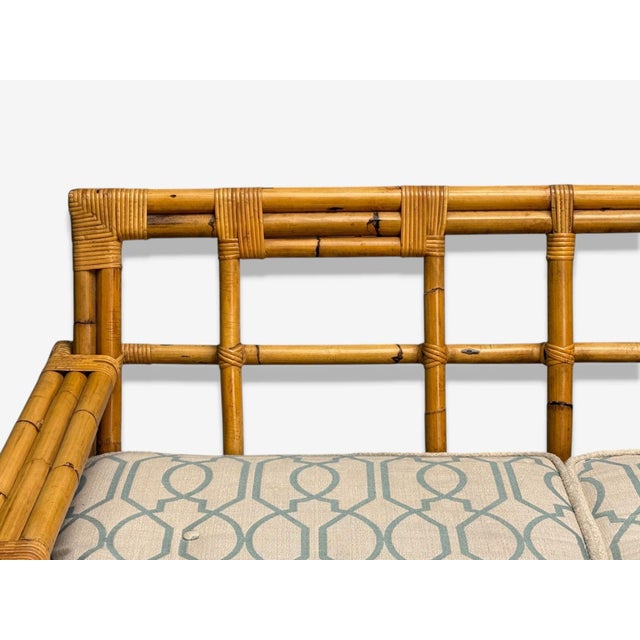 Brown Bielecky Brothers, Modern, Large Three Seater Sofa, Rattan, Bamboo, Usa, 21st C. For Sale - Image 8 of 12