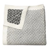 Contemporary Queen Jali Smokey Grey Reversible Cotton Quilt For Sale