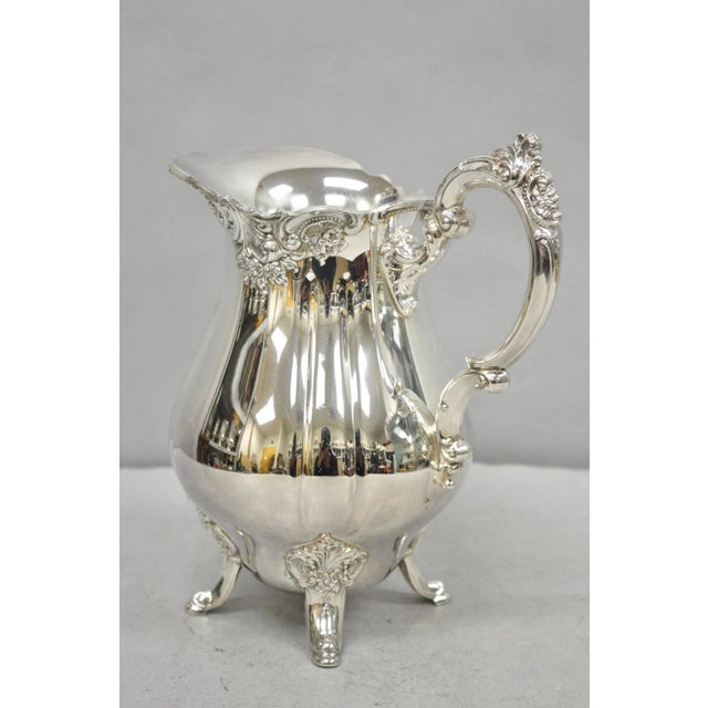 Vintage Baroque by Wallace 267 Silver Plated Footed Lemonade Water Pitcher For Sale - Image 13 of 15