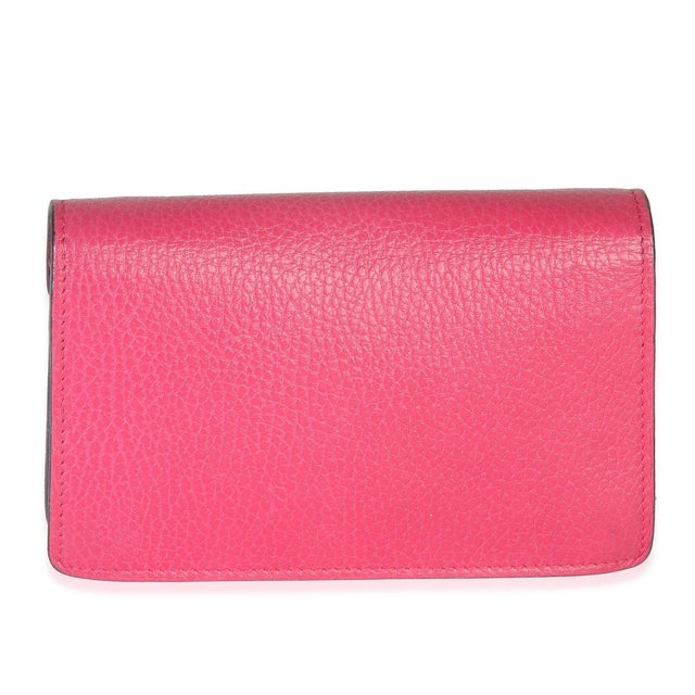 Gucci Pink Dollar Calfskin Crystal Super Mini Dionysus Flap For Sale - Image 4 of 9