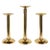 Documented Karl Springer Mid-Century Brass and Chrome Candlesticks - Set of 3 For Sale
