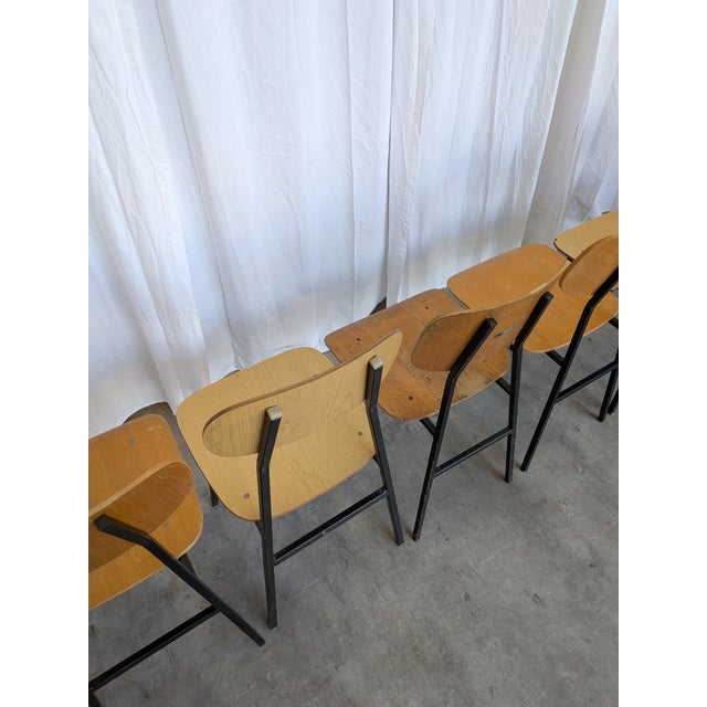 Vintage Industrial School Chairs from Stol Kamnik, Former Yugoslavia, 1970s, Set of 7 For Sale - Image 17 of 18