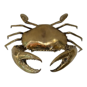 Cast Bronze Crab Sculpture — Sculptural Coastal Form in Polished Patina