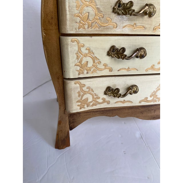 Wood Vintage Florentine Italian Jewelry Music Box For Sale - Image 7 of 13
