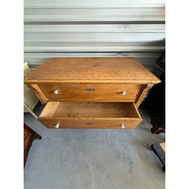 Antique Pine Three-Drawer Chest With Fluted Detailing For Sale - Image 11 of 12