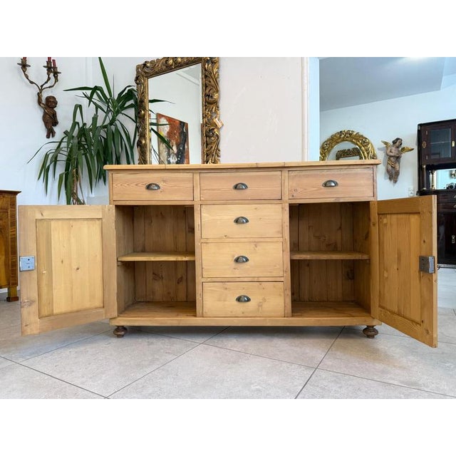 19th Century Art Nouveau 6-Piece Shop Chest in Spruce, 1890s For Sale - Image 5 of 12