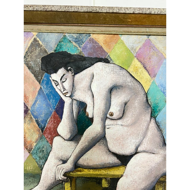A modernist nude by the New York artist Wallace Michael, circa 1950s. He taught in the fine arts department of Hunter...