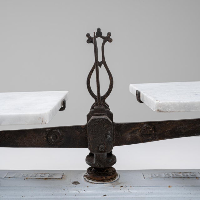 19th Century French Iron & Marble Scale For Sale - Image 13 of 18