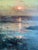Gorgeous sunset after Turner in oils on cradled wood. Signed on recto and en verso. Under a hand-painted linen mat. In a...