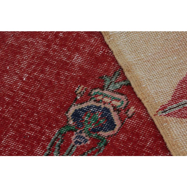 Textile Vintage Turkish Runner Rug in Red, Blue and Gold Patterns by Rug & Kilim For Sale - Image 7 of 7