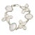 Gres Paris Link Bracelet Silvered Metal with Frosted Glass Cabochons For Sale
