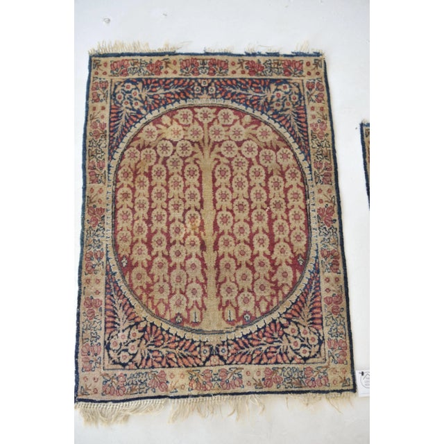 1930s Weeping Willow Tree of Life Rug Mats - A Pair, 1.9 x 2.6 For Sale - Image 4 of 11
