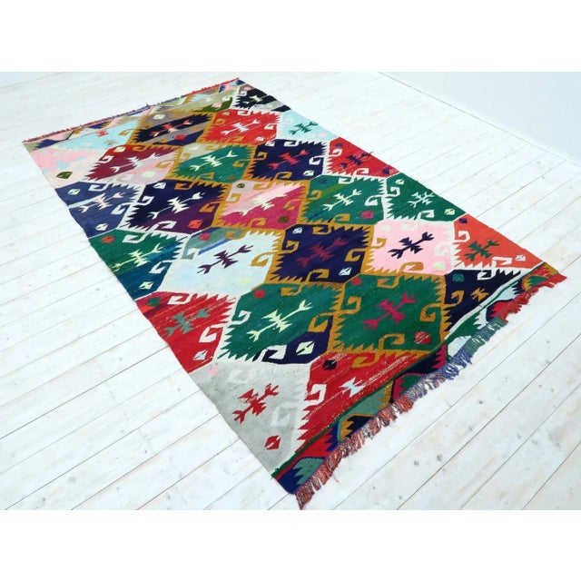 Vintage Turkish Kilim Rug-5’5’x8’11" For Sale - Image 13 of 13