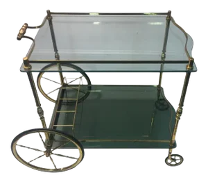 Glass and Brass Cart Attributed to Fontana Arte