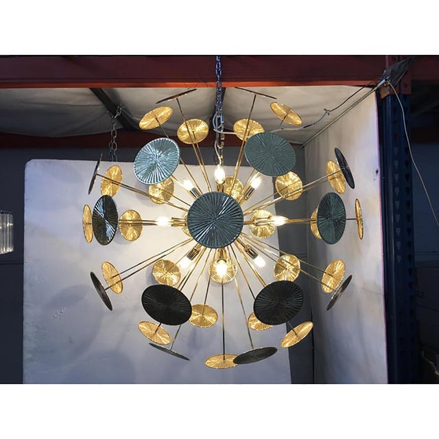 Gold Handmade Hammered Sputnik Chandelier in Gold by Simoeng For Sale - Image 8 of 9