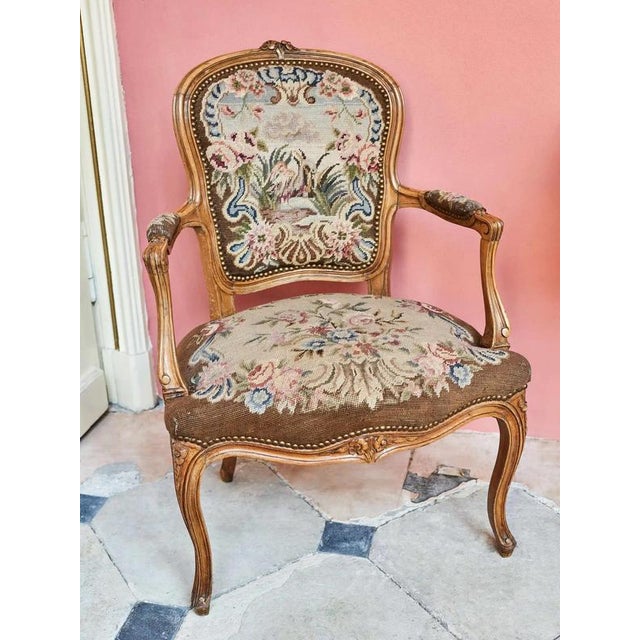 Brown Rococo Armchairs with Tapestry Upholstery, Set of 2 For Sale - Image 8 of 11