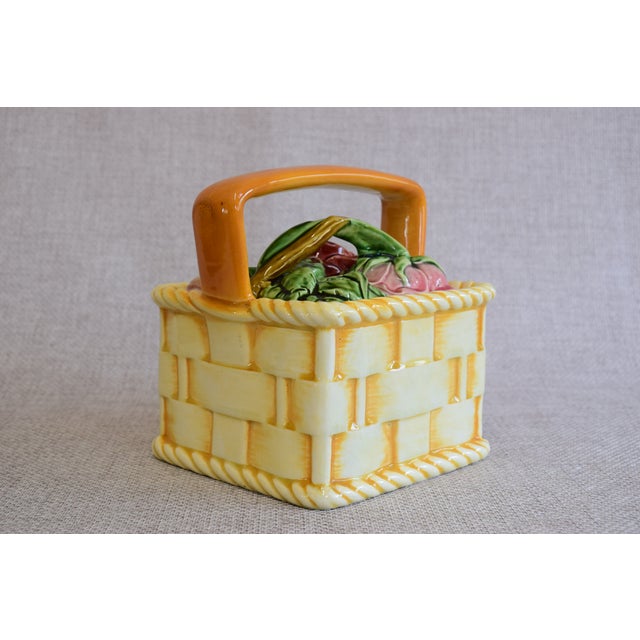 Antique Basket Box in Sarreguemines Barbotine Trompe Loeil, 1890s For Sale - Image 4 of 14