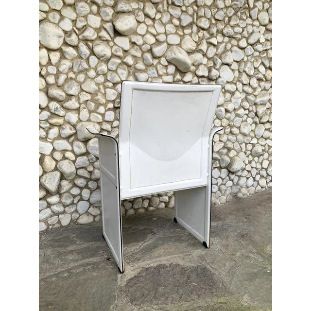 Ivory Italian White Leather Armchair by Tito Agnoli for Matteo Grassi, 1970s For Sale - Image 8 of 18
