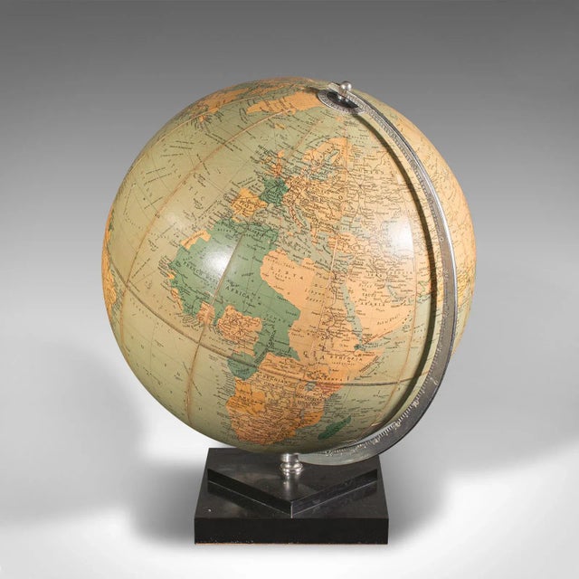 1960s Mid-Century Vintage Table Globe, English, World Map, 13.5 Inch Diameter, Cartography For Sale - Image 4 of 12