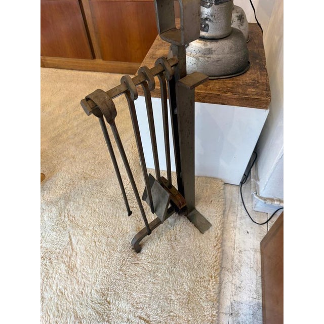 Vintage Fireplace Tools in Cast Iron, 1960s, Set of 5 For Sale - Image 9 of 12