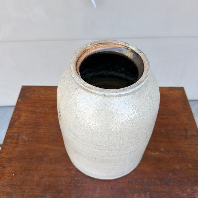 Antique American Salt Glazed Stoneware Crock, Circa 1860–1880 A solid and characterful example of mid to late 19th century...