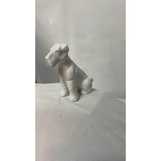 Late 20th Century Sitting Schnauzer Pup Dog in Snow White Porcelain For Sale In Atlanta - Image 6 of 12
