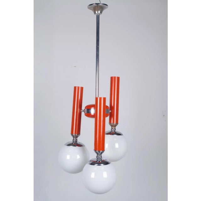 Mid-Century Red Italian Chandelier For Sale - Image 11 of 11