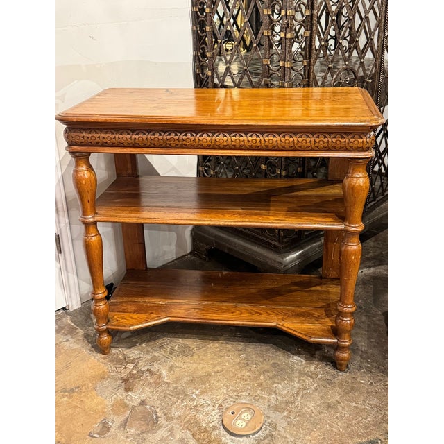 19th Century Pair of 19th C. French Oak Etageres For Sale - Image 5 of 8